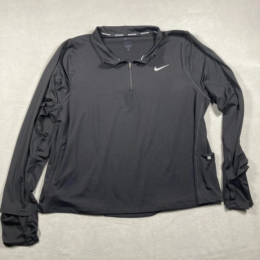 Nike Pullover Womens 1X Black Dri-FIT Solid